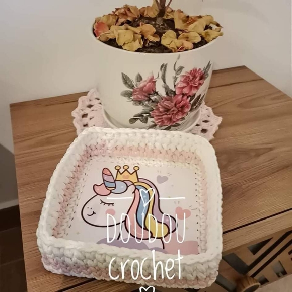 Unicorn handmade basket - Picture 2 of 2